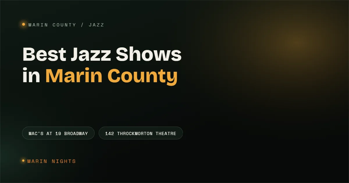 Best Jazz Shows in Marin County