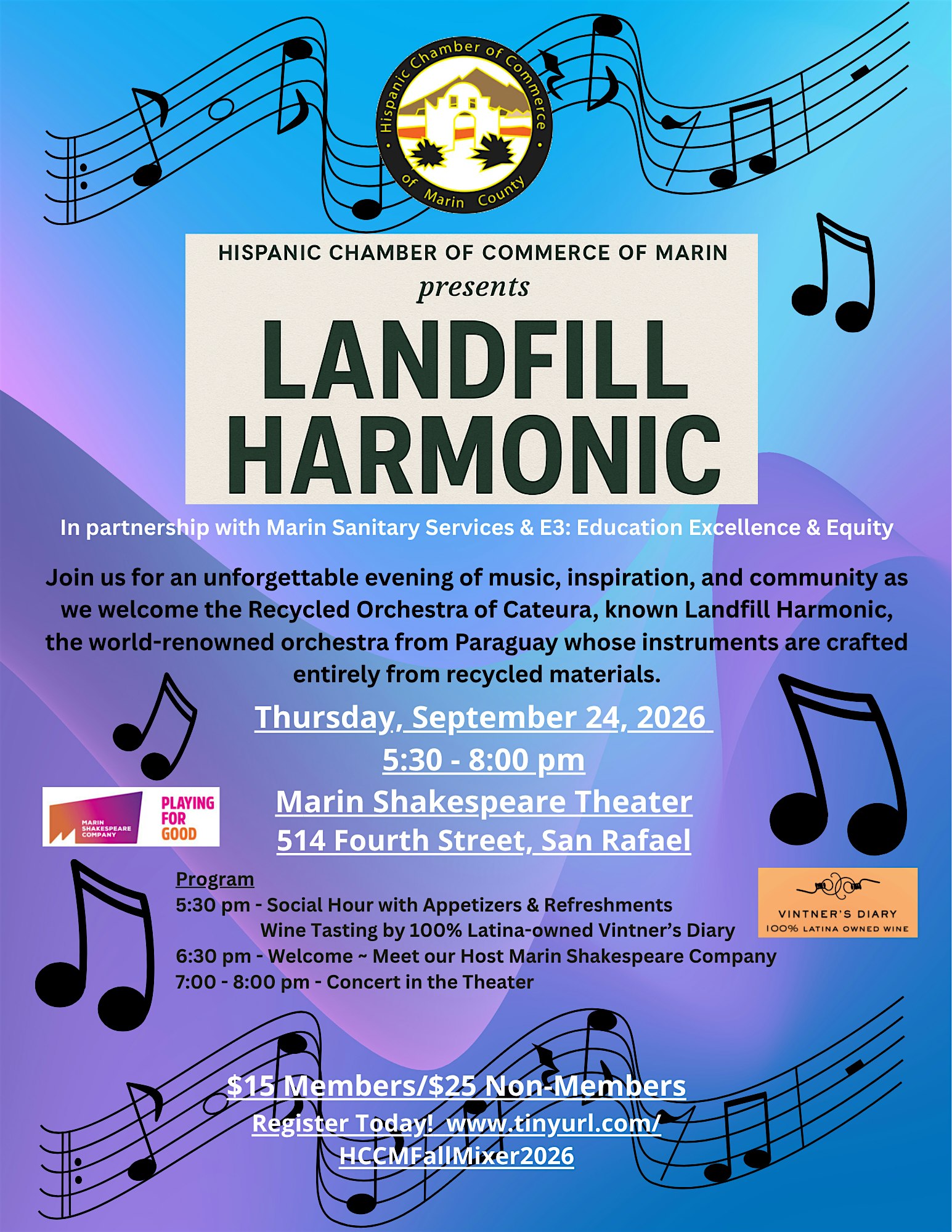 Landfill Harmonic ~ Concert & Fall Mixer 2026 - Live Music at Marin Shakespeare Company