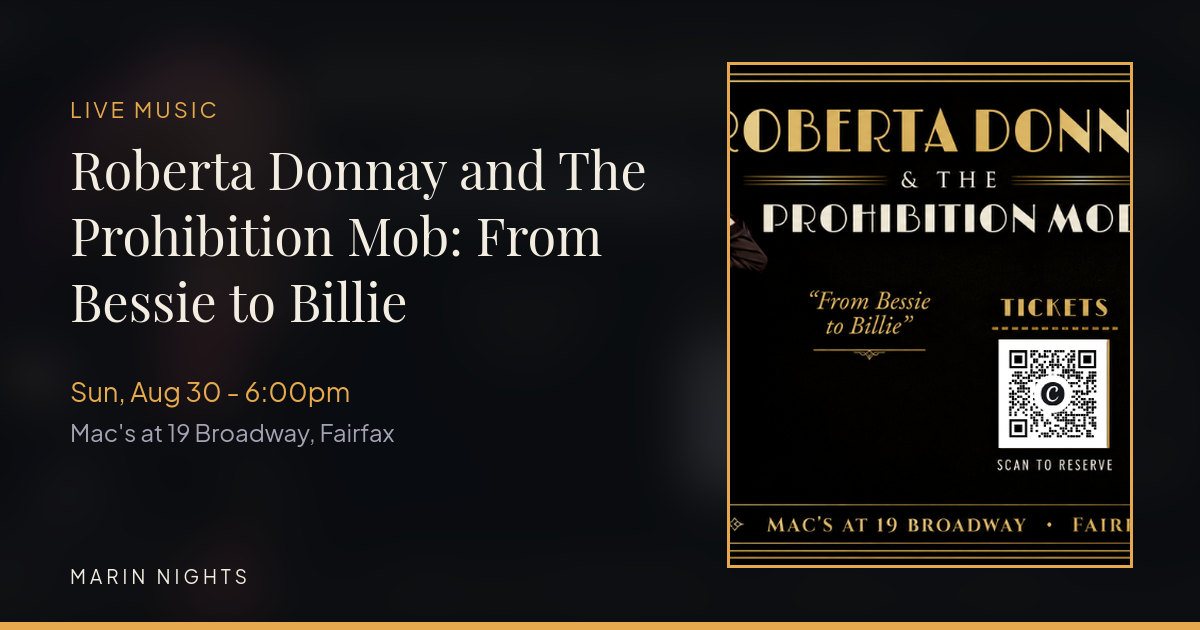 Roberta Donnay and The Prohibition Mob: From Bessie to Billie - Live Music at Mac’s at 19 Broadway