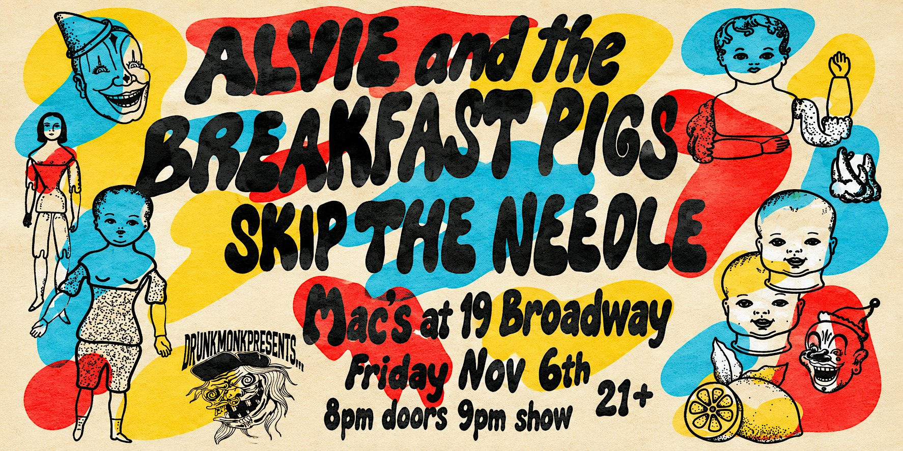 Alvie & The Breakfast Pigs + Skip The Needle | Punk & Rock at Mac’s at 19 Broadway in Fairfax Alvie & The Breakfast Pigs + Skip The Needle | Punk & Rock at Mac's at 19 Broadway in Fairfax