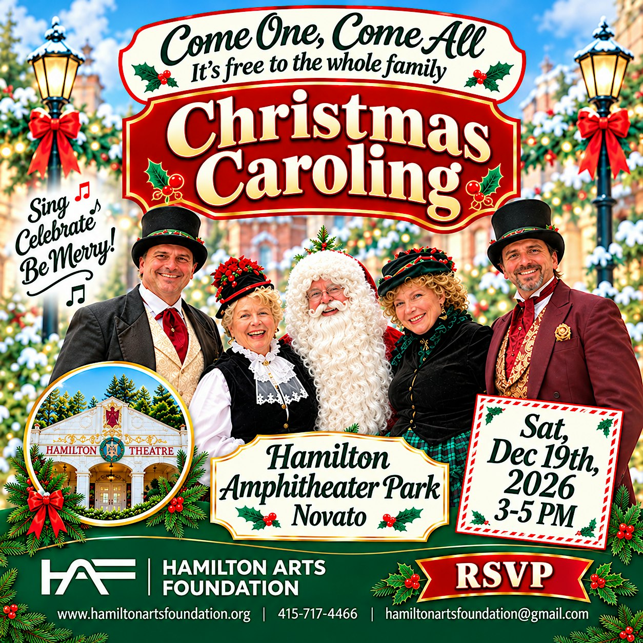 COME ONE, COME ALL – Caroling Fun for the Whole Family - Live Music at Hamilton Amphitheatre Park
