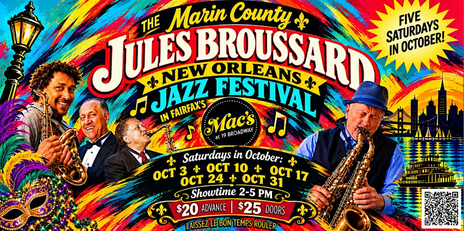Jules Broussard New Orleans Jazz Festival at Mac’s | Fairfax - Live Music at Mac’s at 19 Broadway