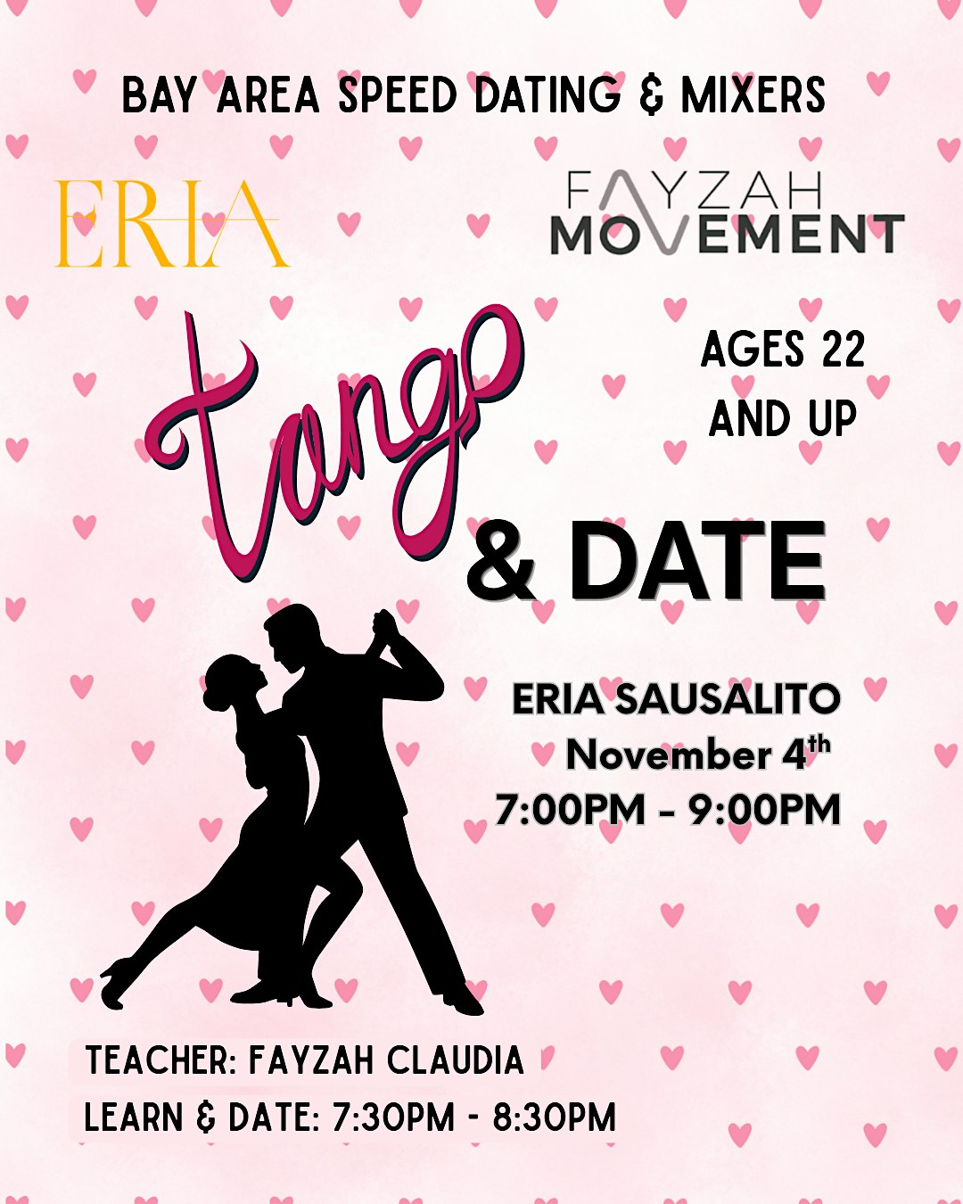 Tango & Date | Singles Ages 22 and up - Live Music at ERIA SAUSALITO